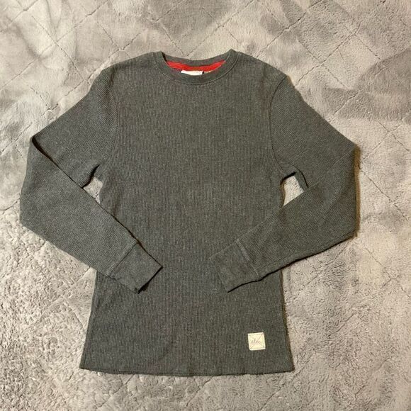 Urban Pipeline Mens Thermal Knit Crew Neck Long Sleeve Sweater Gray Small - Picture 6 of 6